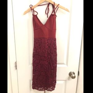 Burgundy Laced Dress